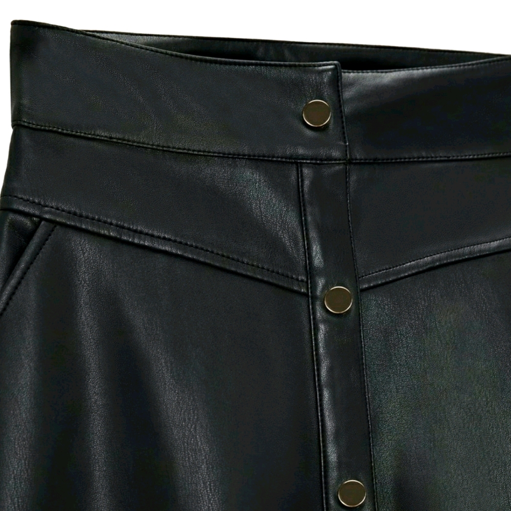 ZARA FAUX LEATHER MIDI SKIRT BLOGGERS FAVORITE - Picture 10 of 12